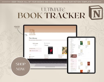 2024 Hörbücher & Buch Tracker Notion Vorlage Digital Reading Journal, Reading Log Aesthetic Notion Student Planner Lesezeichen