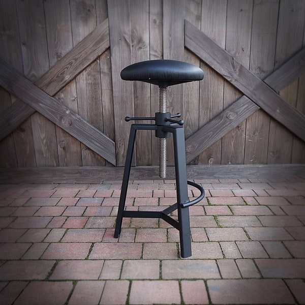 Tabouret de bar industriel en métal, chaise de bar en acier, tabourets de bar de cuisine loft