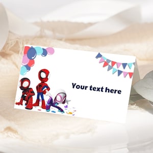 Carte de tente d'anniversaire de Spidey et ses amis incroyables