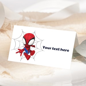Spidey e i suoi fantastici amici cibo tenda Spidey compleanno tenda carta Spiderman etichetta alimentare Spidey e gli amici cibo tag Decor modificabile digitale