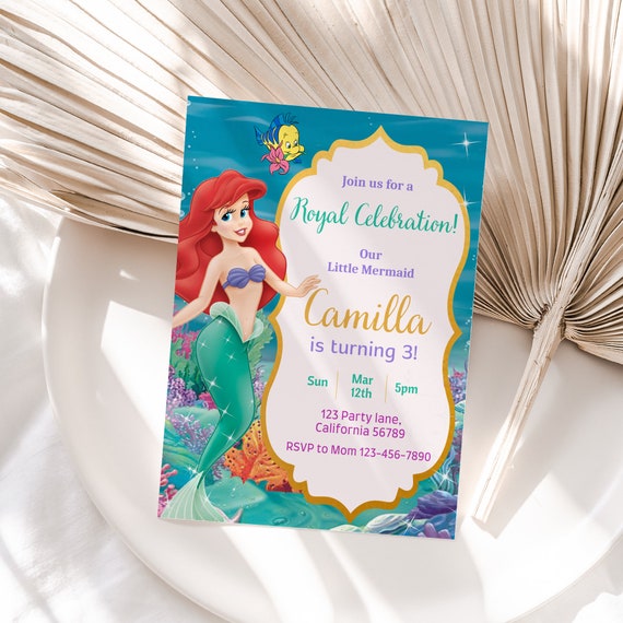 Little Mermaid Invitation Little Mermaid Birthday Invitation Ariel Birthday Invitation Little Mermaid Party Invite EDITABLE Instant Digital