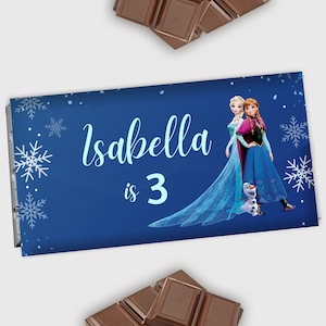 Frozen Chocolate Label Frozen Candy Bar Wrapper Elsa Candy Wrap Frozen Birthday Party Favor 1.55 oz Chocolate Bar EDITABLE Instant Digital