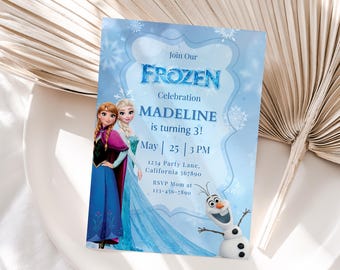 Frozen Birthday Invitation Frozen Invitation Elsa Birthday Invitation Frozen Party Invitation Girl Birthday Invite Theme EDITABLE Instant
