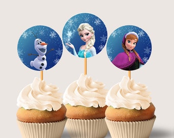 Frozen Cupcake Toppers Gefrorene Kuchen Topper Elsa Cupcake Toppers Gefrorene Geburtstagsparty Dekoration Elsa Thema Dekor Printable Instant Digital