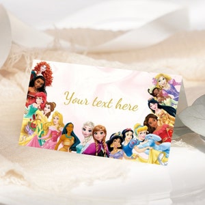 Princesa tenda de comida princesa cartão de tenda de aniversário etiqueta de comida de princesa decoração de festa de princesa etiquetas de comida de princesa EDITÁVEL digital instantâneo