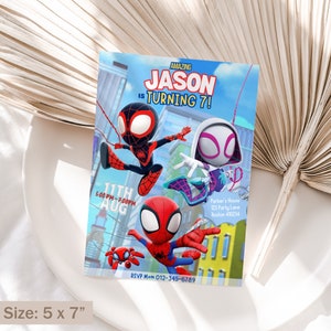Spidey And His Amazing Friends Birthday Invitation Spidey Birthday Invitation Spidey Theme Party Invite EDITABLE Template Instant Digital