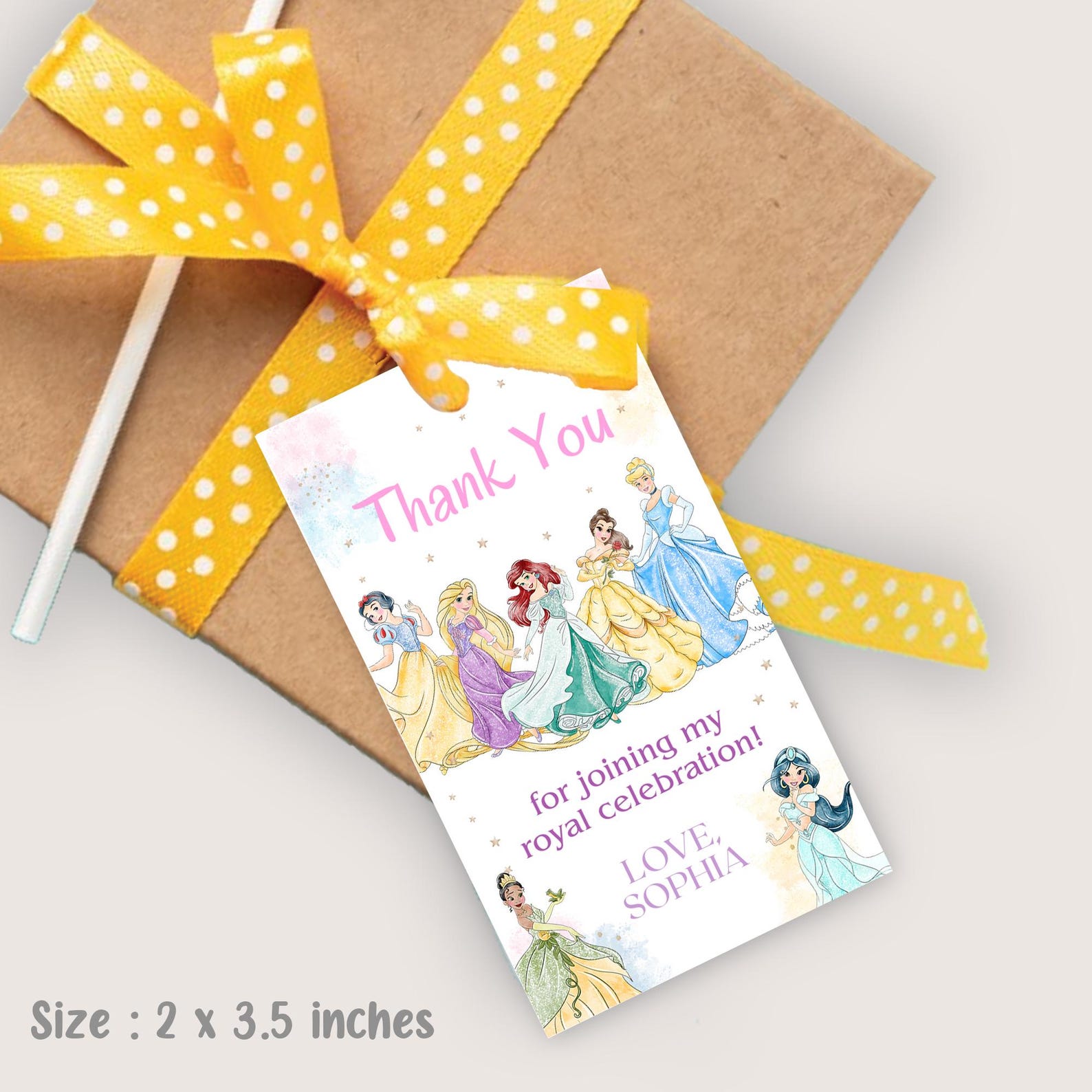 Vip Princess Tag Princess Thank You Tags Princess Birthday Party Favor Tags Princesses ...