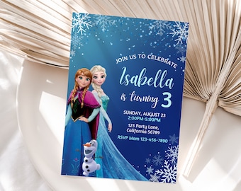 Frozen Birthday Invitation Frozen Invitation Elsa Birthday Invitation Frozen Party Invitation Anna Birthday Invite EDITABLE Instant Digital