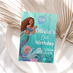 Little Mermaid Birthday Invitation Little Mermaid Invitation Ariel Party Invite The Little Mermaid Invitation Theme EDITABLE Instant Digital