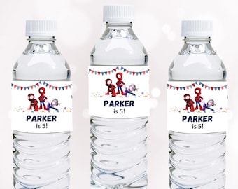 Spidey e i suoi fantastici amici Etichette per bottiglie d'acqua Spidey Involucri per bottiglie Spidey e i suoi amici Decorazione festa di compleanno MODIFICABILE Digitale