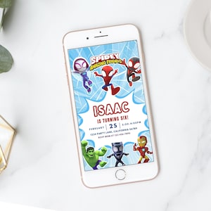 Spidey And His Amazing Friends Electronic Invitation Spidey Birthday Invitation Digital Spidey Mobile Invitation Phone Evite Boy EDITABLE
