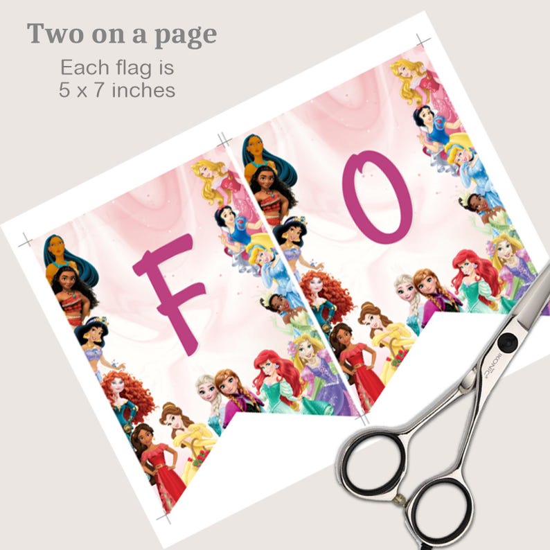 Fourever Princess Birthday Banner Princess Decoration Princesses 4th ...