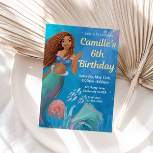 Little Mermaid Birthday Invitation Little Mermaid Invitation Ariel Party Invite The Little Mermaid Invitation Theme EDITABLE Digital Instant