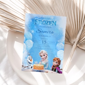 Frozen Birthday Invitation Frozen Invitation Princess Elsa Anna Party Invitation Girl Frozen Birthday Invite Theme EDITABLE Instant Digital