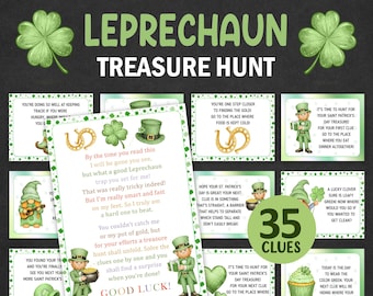 Leprechaun Treasure Hunt St Patrick's Day Letter for Kids Saint Patricks Scavenger Hunt Indoor Outdoor St Pattys Kids Games PRINTABLE