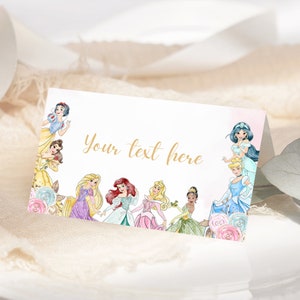 Tienda de comida de princesa Tarjeta de tienda de cumpleaños de princesa Etiqueta de comida de princesa Decoración de fiesta de princesas Etiquetas de comida de princesa Digital Instantáneo EDITABLE