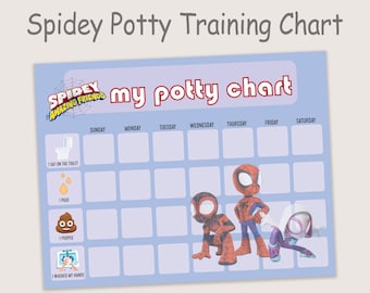 Spidey Potty Chart Spidey and his amazing friends Potty Training Chart Spidey bathroom routine chart Spidey Reward chart instant digital