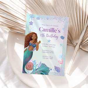 Little Mermaid Birthday Invitation Little Mermaid Invitation Ariel Party Invite The Little Mermaid Invitation Theme Digital Instant EDITABLE