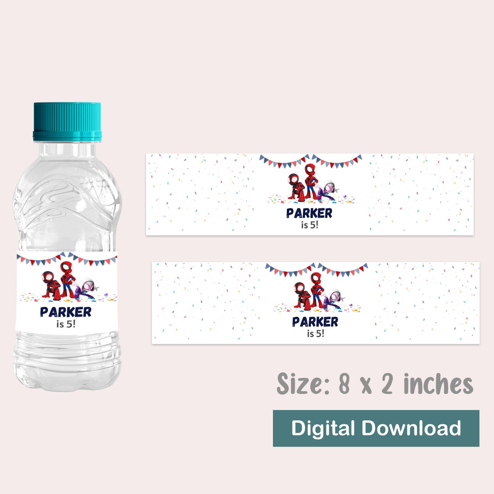 Spidey and His Amazing Friends Water Bottle Labels Spidey Bottle ...