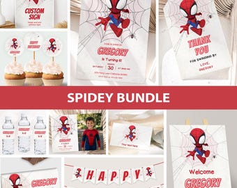 Spidey and his Amazing Friends Birthday Invitation Bundle Spidey Invitation Spidey Birthday Party Decoration Theme Decor EDITABLE