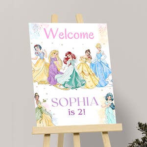 Princess Welcome Sign Princess Birthday Sign Princess Welcome Poster Princess Party Decorations Princesses Theme Instant Digital EDITABLE