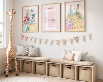 Princess Wall Art Princess Wal Decor Princess Nursery Decor Princess Poster Princess Art Print Personalized Custom Printable