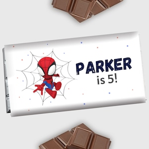 Spidey e seus amigos incríveis Etiqueta de chocolate Spidey Candy Bar Wrapper Spiderman Boy Birthday 1,55 oz Capa de barra de chocolate EDITÁVEL Digital