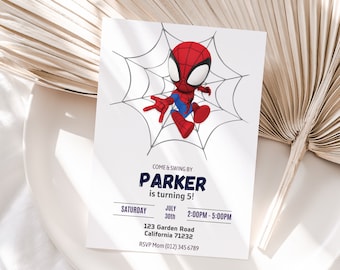Spidey Invitation Spidey and his Amazing Friends Birthday Invitation Spidey Birthday Party Invite Editable Template Instant Download Digital