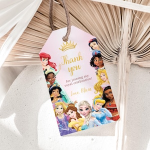 Étiquettes de remerciement de princesse Étiquettes de faveur de fête d'anniversaire de princesse Étiquettes de cadeau de princesses Étiquettes de fête de princesse Étiquettes de faveur MODIFIABLES Instant numérique