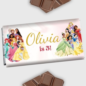 Princess Chocolate Label Princess Candy Bar Wrapper Prinzessinnen Geburtstag Party Favor Schokoriegel Wraps 1,5 oz Digital Instant EDITIERBAR