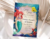 Little Mermaid Birthday Invitation Little Mermaid Invitation Ariel Party Invite The Little Mermaid Invitation Theme EDITABLE Instant Digital