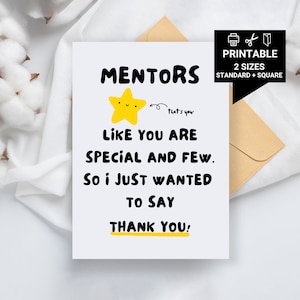 Mentor Dankeskarte zum Ausdrucken - Mentors Like You Are Special And Few - Mentor Geburtstagskarte, Karte zum Ruhestand, zum Ruhestand für Mentor