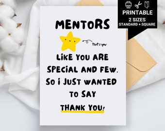 Printable Mentor Thank You Card – Special Appreciation (Digital Download)