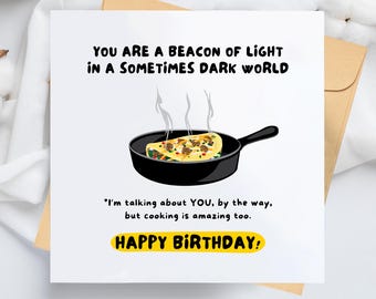 Funny Cooking Birthday Card, Hobby Cook Gift, Chef Joke Greeting (5.5x5.5" Square)
