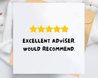 5-Star Adviser Card – Mentor Thank You, Leaving, Retirement, Birthday Greeting