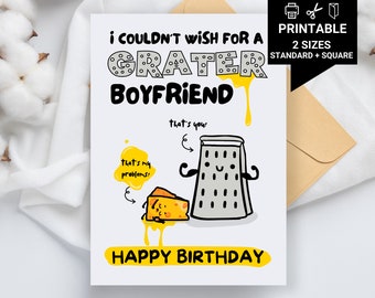 Grater Boyfriend, Funny Printable Birthday Card, Printable Birthday Card, Printable Birthday Card for Boyfriend, Printable Card, Digital