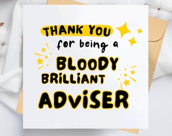 Bloody Brilliant Adviser Thank You Card, Leaving Retirement Greeting Card
