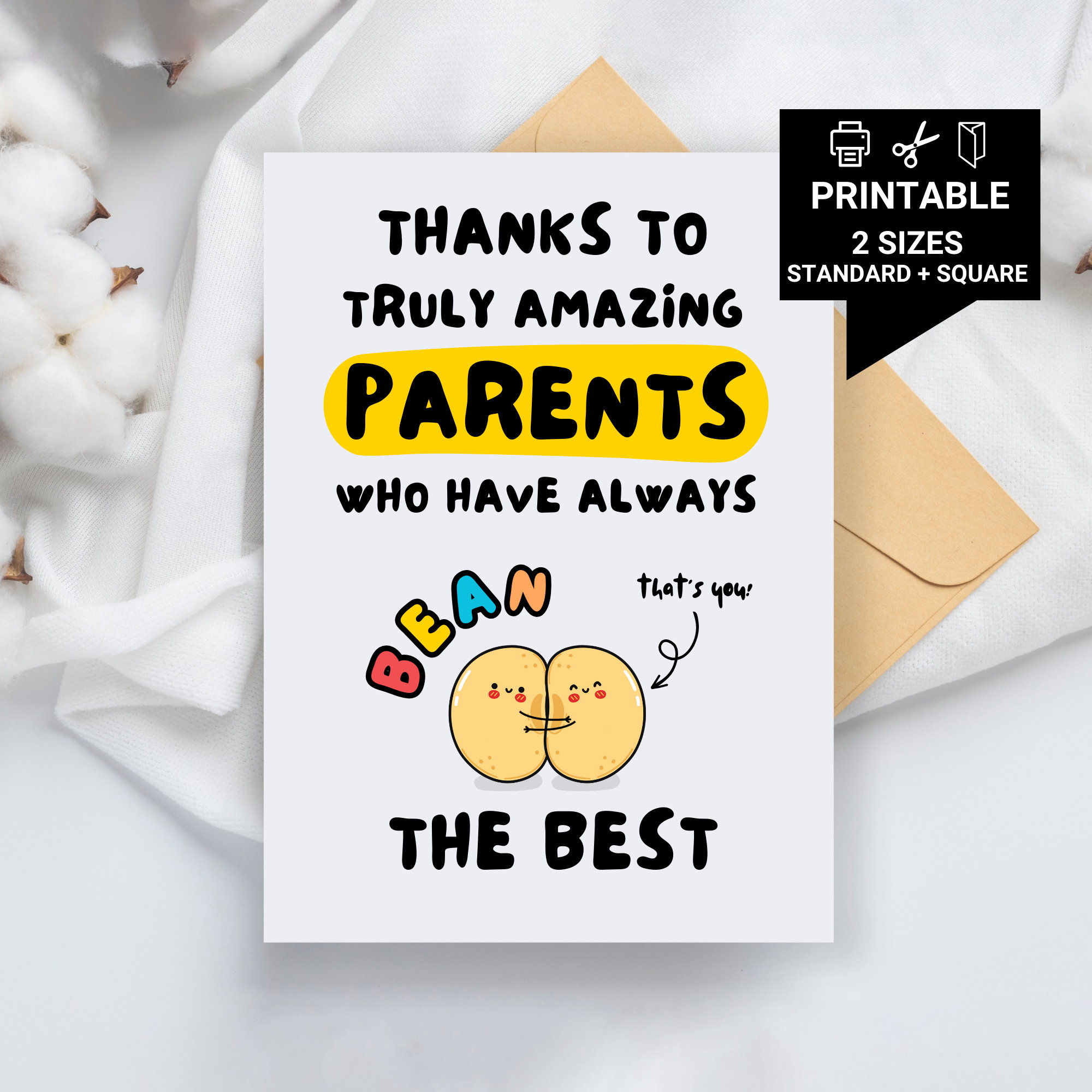 Printable Thank You Card for Parents - Truly Amazing Parents, Funny ...