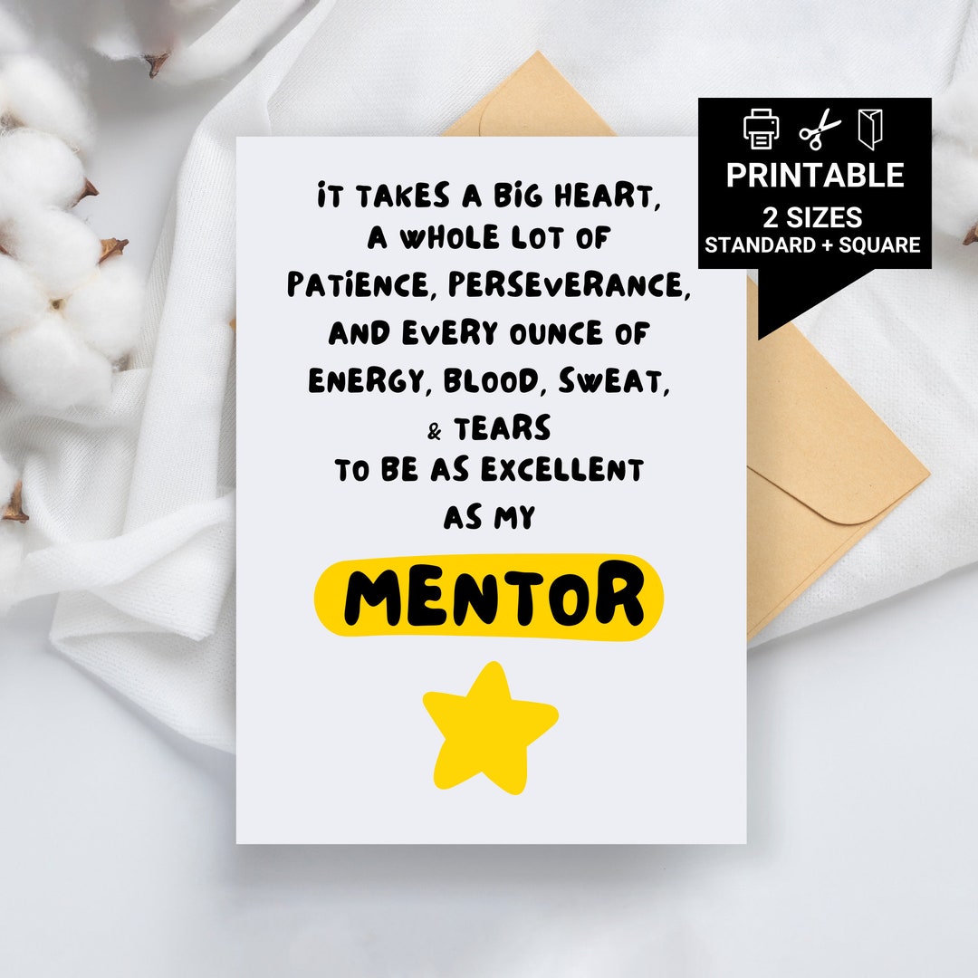 Karte zum Ausdrucken für Mentor Mentor, Karte zum
