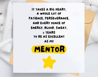 Mentor Thank You Card – Appreciation Quote for Leaving or Retirement