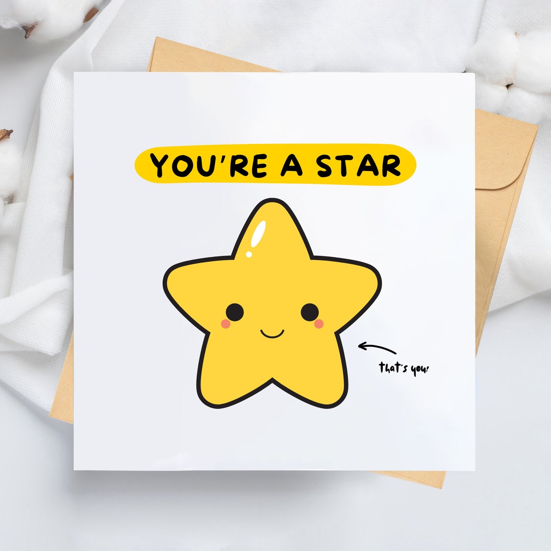 You're A Star Card Thank You Card This is Your Reminder Etsy