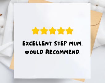 Funny Step Mum Card – Review, Birthday Greeting (14.5cm Square)
