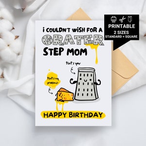 Madrastra rallada, tarjeta de cumpleaños imprimible divertida, tarjeta de cumpleaños imprimible, tarjeta de cumpleaños imprimible para madrastra, tarjeta imprimible, tarjeta electrónica, tarjeta electrónica