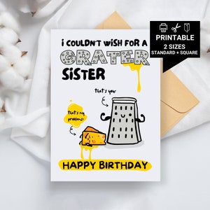 Hermana Mayor, Tarjeta de Cumpleaños Imprimible Divertida, Tarjeta de Cumpleaños Imprimible, Tarjeta de Cumpleaños Imprimible para Hermana, Tarjeta Imprimible, Tarjeta Electrónica