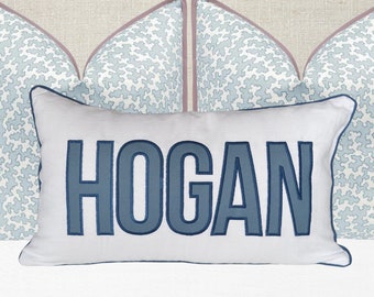 12x20 in Personalized Applique Name and Monogram Pillow Cover