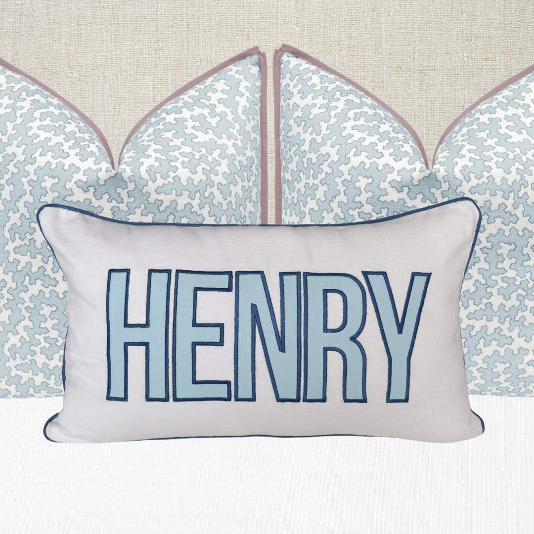 12x20 in Personalized Applique Name and Monogram Pillow Cover Etsy