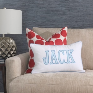 12x20 in Personalized Applique Name and Monogram Pillow Cover