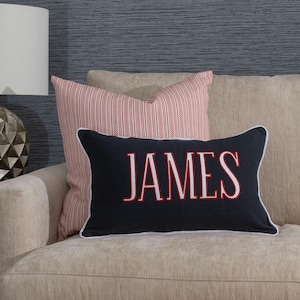 12x20 in Personalized Applique Name and Monogram Pillow Cover