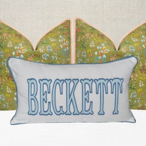 12x20 in Personalized Applique Name and Monogram Pillow Cover