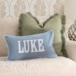 12x20 in Personalized Applique Name and Monogram Pillow Cover